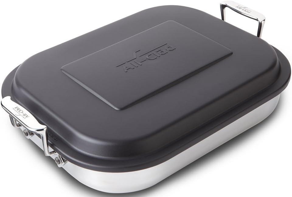 All-Clad Specialty Stainless Steel Lasagna Pan 12x15x2.75 Inch Induction Oven Broiler Safe 600F Frozen Lasagna, Pots and Pans, Cookware Silver