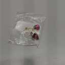 Betsey Johnson Women's Stone Heart Dangle Earrings (Maroon/Gold)