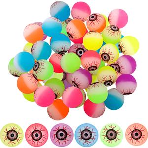 Elcoho 24 Pieces Glow in The Dark Bouncing Eyeballs Halloween Bright Bouncing Balls for Trick or Treat or Halloween Favors