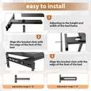 Universal Bed Headboard Brackets, Adjustable Bed Base for Twin/King/Queen/Full Size Beds Headboard Wall Mounting Bracket with Footboard Extension Kit T-Shaped Bracket Extension