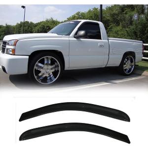 Original Side Window Wind Deflector for 2014-2019 Chevrolet Silverado/GMC Sierra 1500 2500 3500 with Regular Cab, 2pcs Out-Channel Tape-On Rain Guards Set, Nice Window Visor 92301
