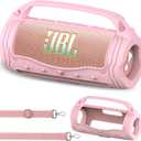JCHPINE Silicone Cover Case for JBL Flip 7 Portable Speaker, Accessories for JBL Flip 7 Protective Case with Silicone Handle (Pink)