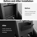 YOJOJOCO Center Console Hidden Box Organizer Compatible with Toyota Tacoma 2024 2025 2026 Accessories Black ABS Plastic Material Secret Compartment