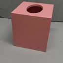ALELION Pink Tissue Box Cover Square - Thick Wooden Tissue Box Holder for Night Stands Office Bedroom - Decorative Facial Cube Tissue Holder for Pink Kitchen Bathroom Decor and Accessories