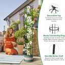 2 Pack Garden Obelisk Trellis for Climbing Plants Outdoor, 6.2 FT Tomato Cage, Rose, Flowers, Grape, Pea, Cucumber Trellis, Rustproof Plastic Coated Metal Plant Support Trellis for Potted Plants