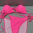 RIHOAS Triangle String Bikini Set for Women Two Piece Swimsuit Halter Tie Bathing Suit (Pink, L)