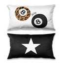 TopXmai Preppy Y2K 8 Ball Trendy Leopard Star Print Pillow Covers 20x12 Set of 2, Funky Y2K Coquette Preppy Star Lucky 8 Ball Aesthetic Pillow Covers for Girls Room Apartment DormA126