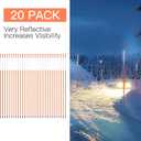 Driveway Markers 48 inch 20pcs, 5/16” Dia 4FT Snow Stakes with Reflective Tape, Highly Visible for Parking, Walkways, Snow Markers, 4FT Orange Fiberglass Poles Reflectors Markers with Steel Drill Bit