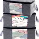 Storage Bins Storage Bags Closet Organizers Sweater Storage Clothes Storage Containers, 3pc Pack, Gray (G01)