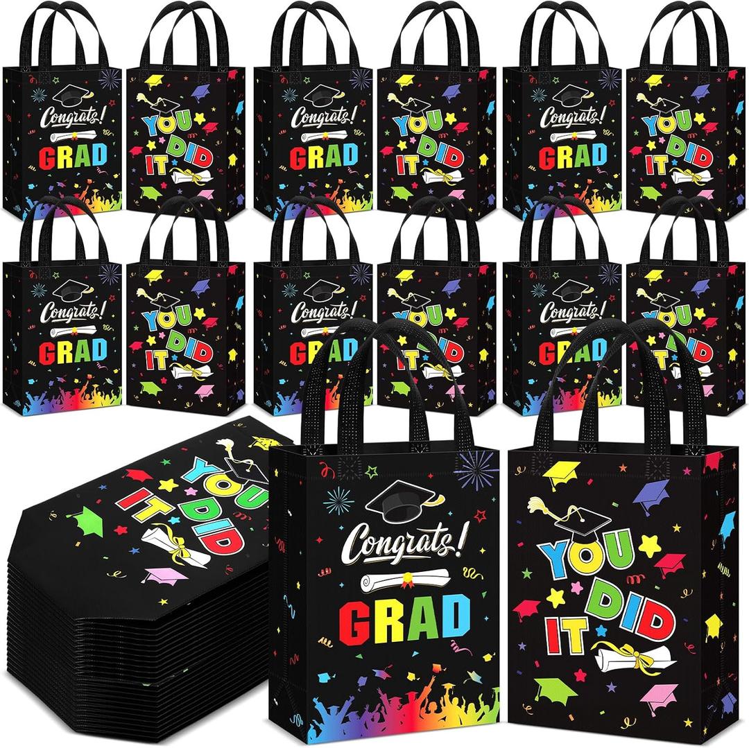 Sweetude 36 Pcs 2026 Graduation Gift Bags with Handles Reusable Congrats Grad Tote Bags for College Graduation Party Supplies