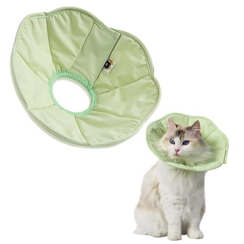 Touchdog Soft Cat Cone Collar, Waterproof Recovery Collar for Cats After Surgery, Lightweight Elizabethan Collar for Kittens, Small to Large (Green, XS)