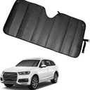 Car Window Shades, Front Window Sunshade Cover, Keep Vehicle Cool, Foldable Blocks Car Accessories (Black, 57x27In)