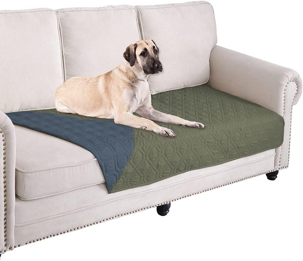 Ameritex Waterproof Dog Bed Cover Pet Blanket for Furniture Bed Couch Sofa Reversible, 30x70 Inch (Pack of 1), Green+navy Blue