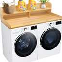 Royxen Laundry Countertop with 2-Tier Shelf Universal Fit, Washer and Dryer Countertop with Storage Space, Shelf Height 11.5 Inches, Solid Wood Core, Oak