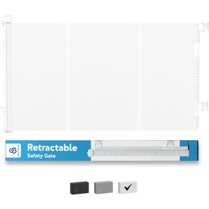 Baby Proof Me Retractable Baby Gates for Stairs & Doorways - 71 Wide Mesh Safety Gate for Toddlers, Dog & Pets - Use for Indoor/Outdoor, Hallways, Deck, Porch - Easy Installation, Secure Closure