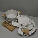 SENSARTE Nonstick Ceramic Cookware Set 13-Piece, Healthy Pots and Pans Set, Non-toxic Kitchen Cooking Set with Stay-Cool Handles, Silicone Tools and Pot Protectors, PFAS and PFOA Free (White)