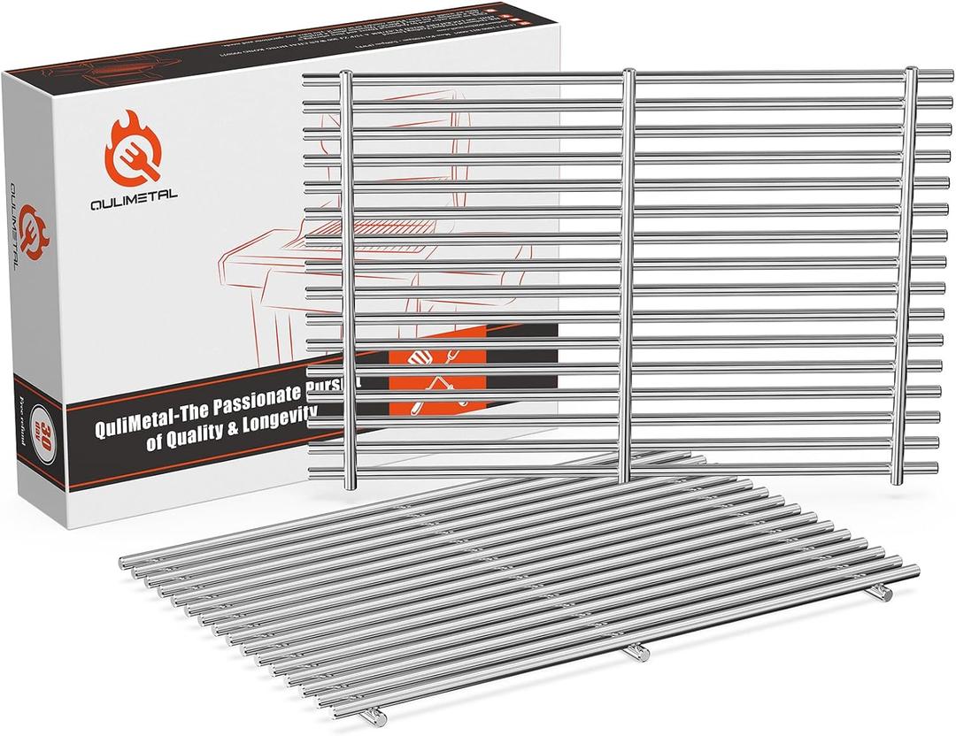 QuliMetal SUS304 Grill Grates for Weber Spirit E-310 and GS4 Spirit II 300 Series, Spirit 700, Genesis Silver B & C, Genesis Gold B & C, Genesis Platinum B & C, Genesis 1000-3500