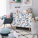 HAOKHOME Peel and Stick Wallpaper Boho Floral White/Navy/Tan Bathroom Wall Paper Stick on Contact Paper 17.3in x 32.8ft