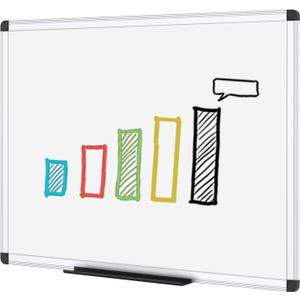 VIZ-PRO Dry Erase Board/Non-Magnetic Whiteboard, 48 x 36 Inches, Wall Mounted Board for School Office and Home
