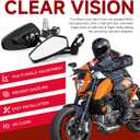 Rich Choices Universal Black Motorcycle 22mm 7/8'' Bar end Rear View Mirrors GROM MSX125 CB500F Z125 pro Z650 Z750 Z800 Z900 MT-03 MT-07 FZ-07 MT-09 FZ-09 MT-10 FZ-10 MT-25 FZ6 FZ8 FZ6R SV650 SV1000