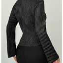 Floerns Women's Striped Button Down Shirts Long Sleeve Business Casual Blouse Top Black Small