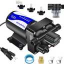 Water Pressure Booster Diaphragm Pump 110V AC for House,70PSI 5GPM Water Transfer Pump with Plug,On Demand 4-Chamber Self-Priming Water Pump with Filter for Bathroom Kitchen Irrigation Spray