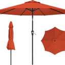 AreShark 9 FT Patio Umbrella for Outdoor, Outdoor Umbrella with Push Button Tilt and Crank, Outdoor Patio Umbrellas with 8 Sturdy Ribs for Market, Garden, Deck, Backyard, Pool (Orange)