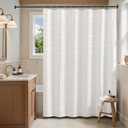 Jinchan Extra Long Taupe Grey and White Shower Curtain Inky Herringbone Chevron Zig Zag Waterproof Fabric Modern Farmhouse Shower Curtains for Bathroom with 12 Hooks 70x84 Inches