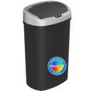 iTouchless 13 Gallon Sensor Kitchen Trash Can with Lid and Odor Filter, Durable Dent-Proof Plastic Garbage Bin Automatic Waste Basket Great for Home, Office, Business, Slim Space-Saving, Oval, Black
