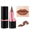 3Pcs Multi-Purpose Makeup Kit: Waterproof Lip Liner Lipstick + Dual-Ended Contour Stick (Contour/Highlight/Conceal/Under-Eye) + Black Eyeliner - Travel-Friendly, Set 02