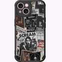 DEENAKIN for iPhone 15 Case Cute,Aesthetic Floral Hard Shell,Compatible with Magsafe,Trendy Unique Cool Retro Western Coquette Protective Slim Phone Cover for Women Girls,Scream