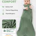 HAPIU Unisex Rayon Made from Bamboo Baby Sleep Sack TOG 0.5, 2-Way Premium Zipper, Wearable Blanket Toddler, 18-36 Months,Dark Forest Green
