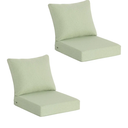 Outdoor Deep Seat Cushions (25"x25") 2 Sets, Water-Resistant Fade Resistant Cushions with Removable Covers & High Resilience Foam with YKK Zippers for Patio Furniture,Sage