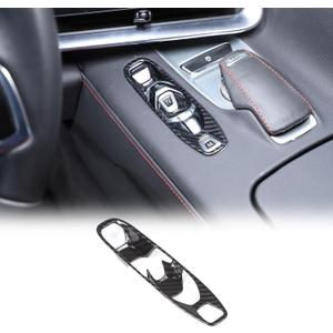Gear Shift Panel Trim Cover Compatible with Chevrolet Corvette C8 2020-2026, ABS Center Console Shifter Panel P D Auto M Button Trim Frame (Carbon Fiber Pattern)