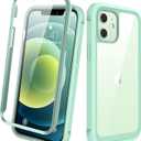 Diaclara Designed for iPhone 12/12 Pro Case, Full Body Rugged with Built-in Touch Sensitive Anti-Scratch Screen Protector, Soft TPU Bumper for iPhone 12/12 Pro 6.1" (Pistachio Green)
