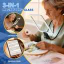Large Hands-Free Magnifying Glass with 50 Ultra-Bright LED Light, Lightweight Lighted Neck Page Magnifier for Reading Books, Sewing, Knitting, Cross Stitch & Crafts for Close Work for Seniors