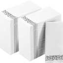 Vplus 400 Pack Paper Napkins Guest Towels Disposable Premium Quality 3-ply Dinner Napkins Disposable Soft, Absorbent, Perfect for Kitchen, Wedding, Parties, Dinners or Events(Silver)
