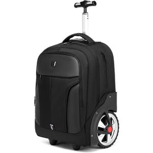 Rolling ,Waterproof Backpack with Wheels for Business, College Student and Travel Commuter, Carry on Backpack with Laptop Compartment, Fit 17 Inch Laptop, Wheeled Backpack for Adults