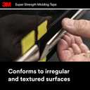 3M Super-Strength Molding Tape, 1/2 in x 15 ft, High Strength Double-Sided Adhesive, Permanently Attaches Side Moldings, Trim and Emblems to Interior and Exterior of Vehicles (03614)
