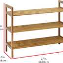 Oceanstar 3-Tier Bamboo Shoe Rack, Natural, 26" W x 23.5" D x 10.7" H