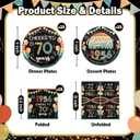 77PCS Vintage 70th Birthday Party Tableware Set, Back in 1956 Party Supplies with Cheers to 70 Years Plates Napkins Banner & Tablecloth for Men Women, 2026 New 70th Birthday Party Decor for 25 Guests