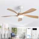 Sofucor 52" Smart Ceiling Fan, Indoor/Outdoor Ceiling Fans with Lights and Remote, Compatible with Alexa/Google/App, 3-Color Light 6-Speed Timing Reversible DC Motor for Bedroom Living Room Patio