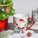 Topadorn Christmas Mugs Set of 4, Festive Coffee Cups with Handle, 18 oz Ceramic Coffee Cups - Gift for Family and Friends, Ideal for Holiday Party, Hot Chocolate, Tea