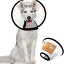 Plastic Pet Recovery Collars & Cones for Dogs and Cats After Surgery Adjustable Dog Neck Cone Surgical Elizabeth E-Collar Prevent Biting and Stop Licking Wound (XXXL) (XS)