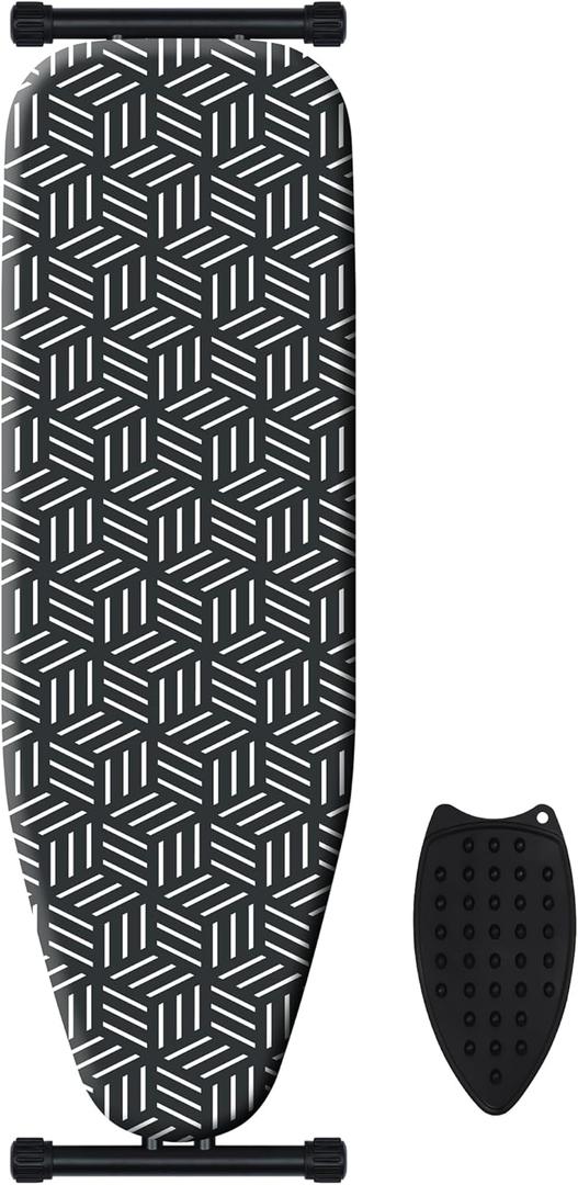 caius Ironing Board, Compact and Space Saver Full Size Ironing Board, Extra Wide Ironing Area with Extra Thick Heavy Duty Padded Cover, Stable Structure, Easy to Fold (43 X 13)