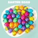 JOYIN 36PCS 2.3" Printed Empty Colorful Plastic Eggs Fillable, Bright Plastic Eggs Bulks for Festival Hunt, Filling Treats, Party Favor, Basket Stuffers, Classroom Prize Supplies