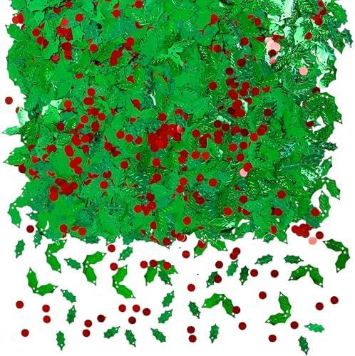 Iconikal Bulk Party Foil Confetti, Christmas Holly Berries, 3,000-Count, 9 Ounces,2 pcs