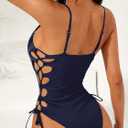 Narecte One Piece Swimsuit Women Bathing Suit Sexy High Cut Women's One-Piece Swimsuits Monokini One Piece Bathing Suit (Blue, M)