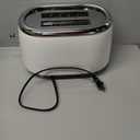 Mueller Retro Toaster 2 Slice with 7 Browning Levels and 3 Functions: Reheat, Defrost & Cancel, Stainless Steel Features, Removable Crumb Tray, Under Base Cord Storage, White