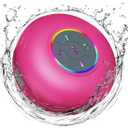 Bluetooth Shower Speaker with LED Portable Wireless Mini Speaker with Mic & Suction Cup, IPX4 Water Resistant for Shower, Travel, Pool, River Floating, and Outdoor Fun (Plum)